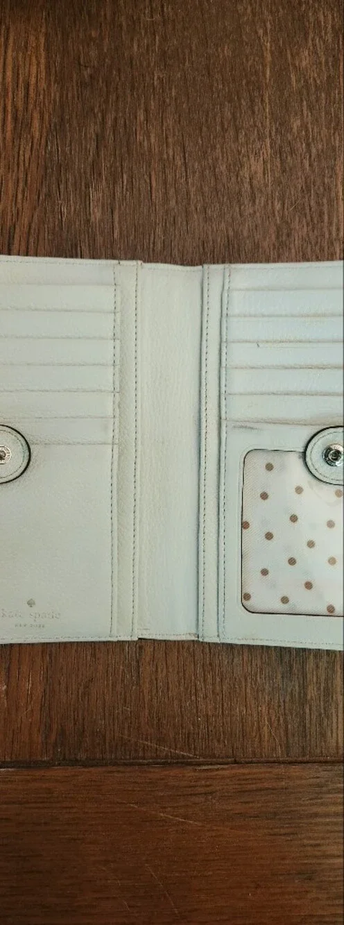 Kate Spade Neon Pink Saffiano Zip Wallet White Interior